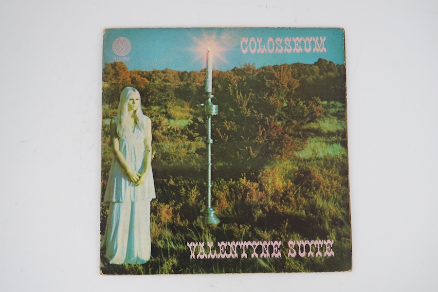 Four LP record albums on the Vertigo label; Colosseum; Valentyne Suite VO1 on large swirl label, Beggars Opera; Pathfinder 6360 073, Rod Stewart; Gasoline Alley 6360 500, Jim Croce; You Don’t Mess Around With Jim 6360 70